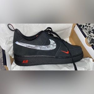 Nike air forces black and red